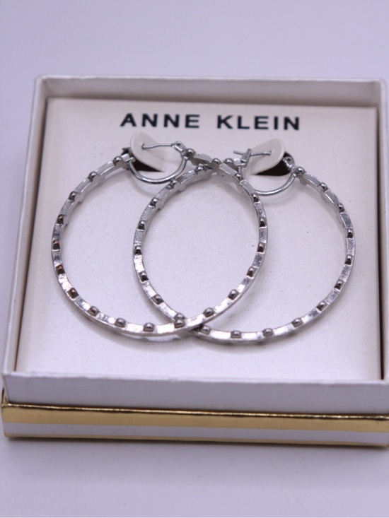 Anne Klein Jewelry - Anne Klein Silver Textured Hoop Earrings